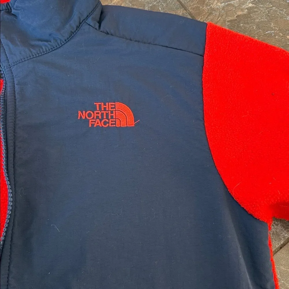 THE NORTH FACE Denali Fleece Full Zip Jacket Red/Blue Youth XL Vintage